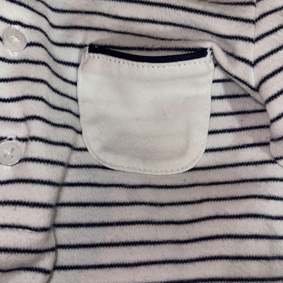 Janie and Jack white and navy stripe one piece size 18-24 months - Picture 5 of 5